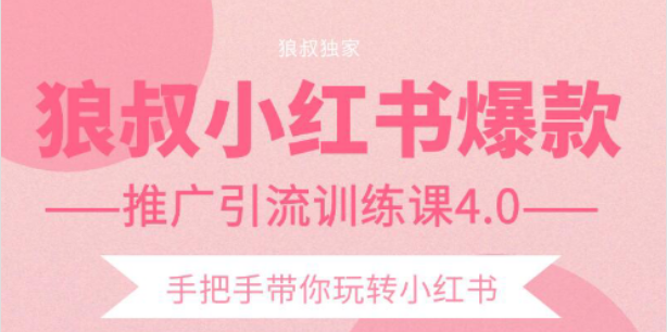 狼叔小红书爆款推广引流训练课4.0，手把手带你玩转小红书-绝版学习资料库