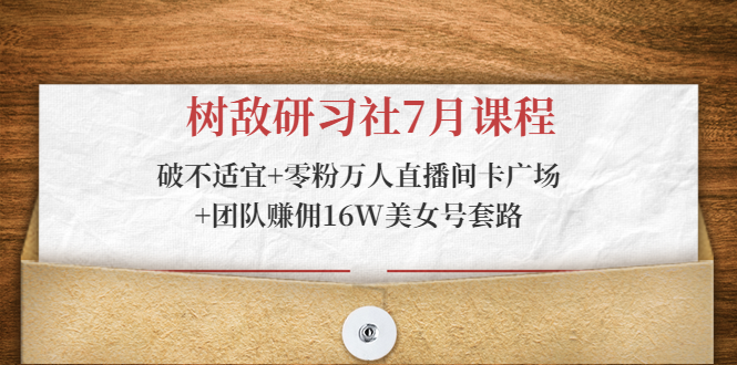 树敌研习社7月课程：破不适宜+零粉万人直播间卡广场+团队赚佣16W美女号套路-绝版学习资料库