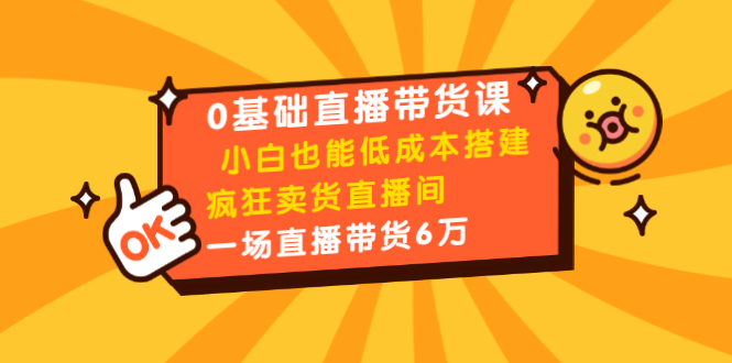 0基础直播带货课：小白也能低成本搭建疯狂卖货直播间：1场直播带货6万-绝版学习资料库