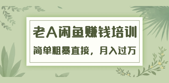 《老A闲鱼赚钱培训》简单粗暴直接，月入过万真正的闲鱼战术实课（51节课）-绝版学习资料库