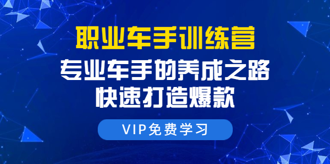 职业车手训练营：专业车手的养成之路，快速打造爆款（8节-无水印直播课）-绝版学习资料库