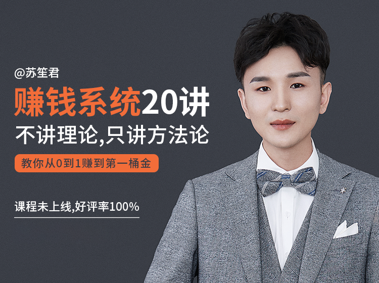 苏笙君的赚钱系统20课 教你从0到1赚到你的第一桶金（不讲理论，只讲方法论）-绝版学习资料库