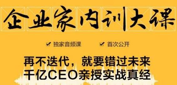 企业家内训大课，未来企业必学经验，价值1299元-绝版学习资料库