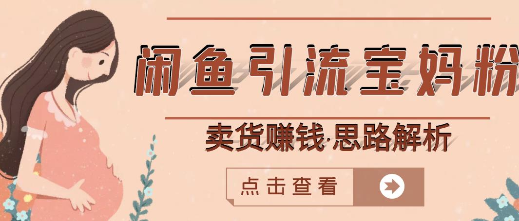 闲鱼引流宝妈粉+卖货赚钱一个月收益30000+（实操视频教程）-绝版学习资料库