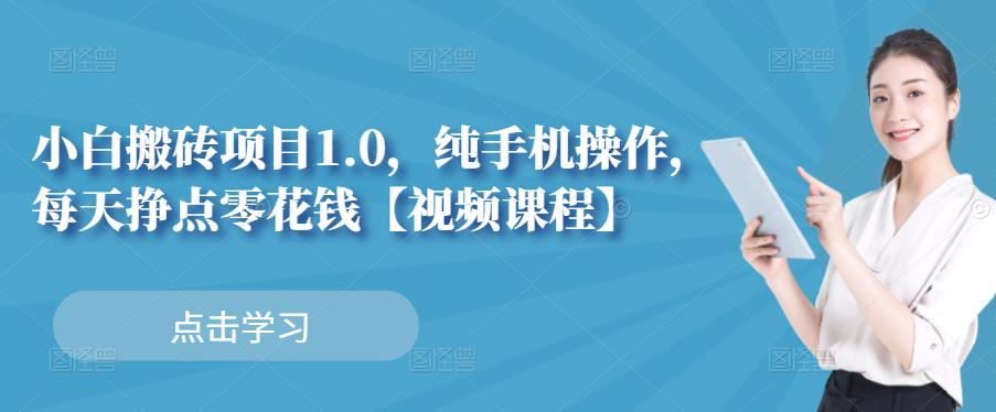 小白搬砖项目1.0，纯手机操作，每天兼职挣点零花钱-绝版学习资料库