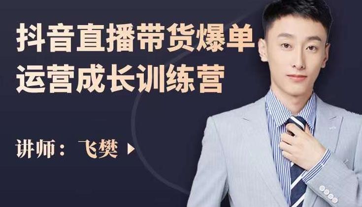 飞樊：抖音直播带货爆单运营成长训练营，手把手教你玩转直播带货-绝版学习资料库