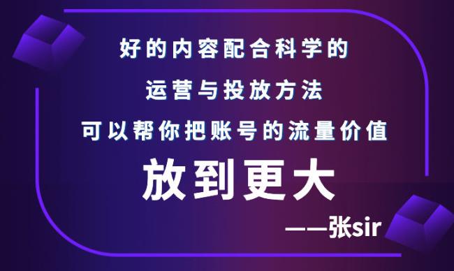 张sir账号流量增长课，告别海王流量，让你的流量更精准-绝版学习资料库