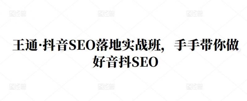 王通·抖音SEO落地实战班，手‬手带你做好音抖‬‬SEO-绝版学习资料库