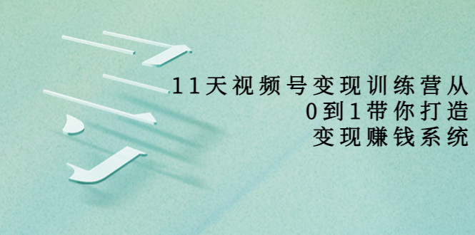 11天视频号变现训练营，从0到1打造变现赚钱系统（价值398元）-绝版学习资料库