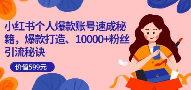 小红书个人爆款账号速成秘籍，爆款打造、10000+粉丝引流秘诀-绝版学习资料库