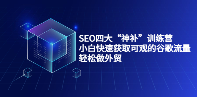SEO四大“神补”训练营，小白快速获取可观的谷歌流量，轻松做外贸-绝版学习资料库