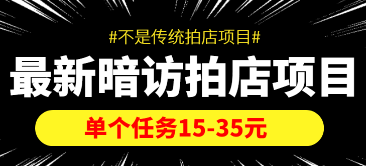 最新暗访拍店信息差项目，单个任务15-35元（不是传统拍店项目）-绝版学习资料库
