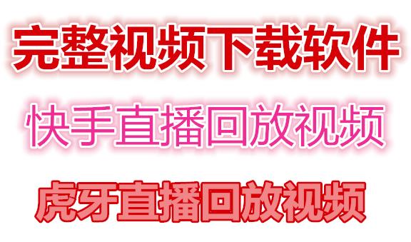 快手直播回放视频/虎牙直播回放视频完整下载(电脑软件+视频教程)-绝版学习资料库