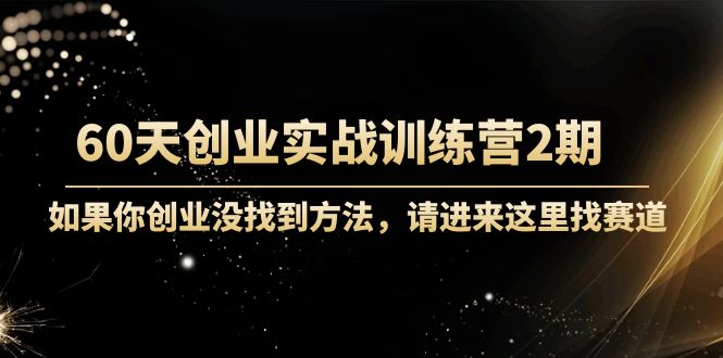 60天创业实战训练营2期：如果你创业没找到方法，进来这里找赛道-价值3000元-绝版学习资料库