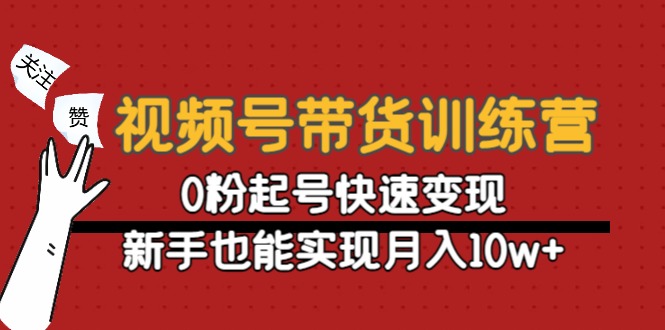 视频号带货训练营：0粉起号快速变现，新手也能实现月入10w+-绝版学习资料库