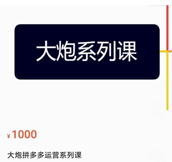 大炮拼多多运营系列课，各类​玩法合集，拼多多运营玩法实操-绝版学习资料库