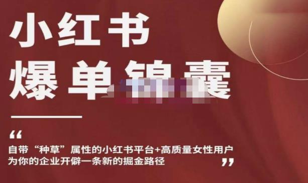 小红书爆单锦囊，自带种草属性+高质量女性用户，为你的企业开辟一条新的掘金路径-绝版学习资料库