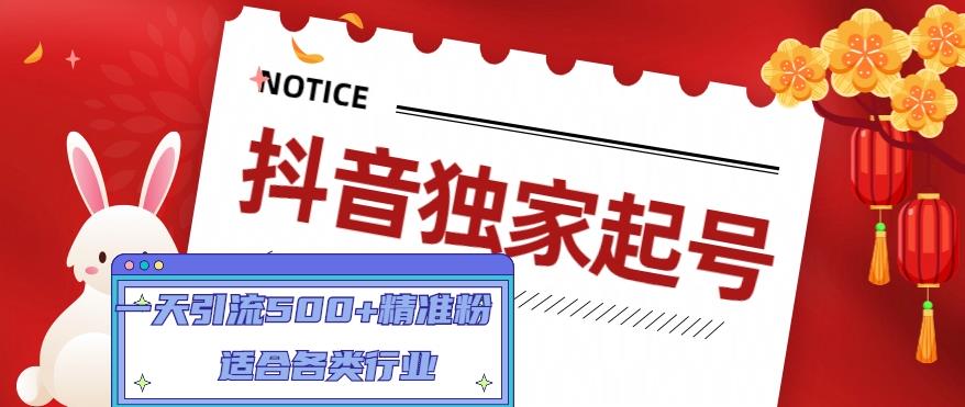 抖音独家起号，一天引流500+精准粉，适合各类行业（9节视频课）-绝版学习资料库