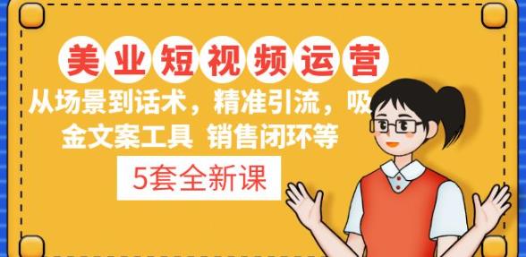 5套·美业短视频运营课从场景到话术·精准引流·吸金文案工具·销售闭环等-绝版学习资料库
