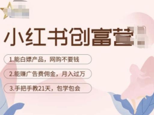 小红书创富营-教小红书带货，陪跑21天，教你赚广告费佣金，月入过万-绝版学习资料库