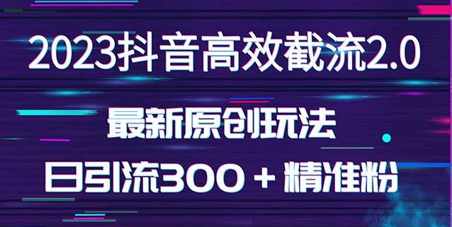 日引300＋创业粉，独家抖音高效截流2.0玩法（价值1280）-绝版学习资料库