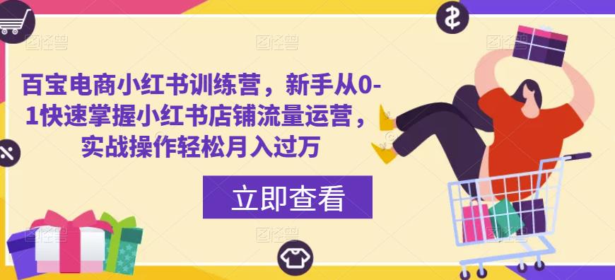 百宝电商小红书训练营，新手从0-1快速掌握小红书店铺流量运营，实战操作轻松月入过万-绝版学习资料库