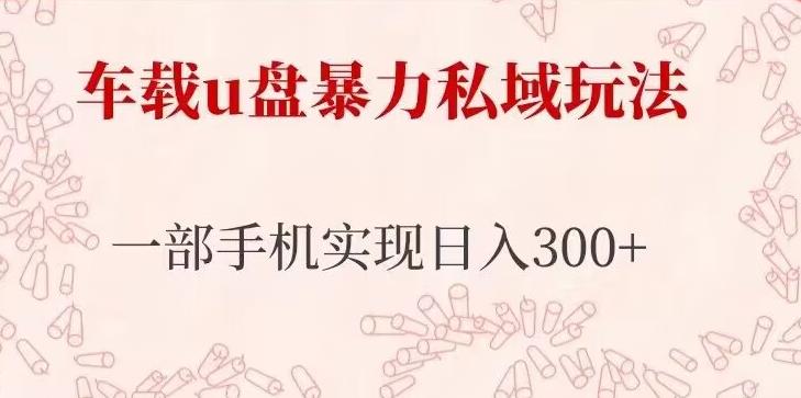 车载u盘暴力私域玩法，长期项目，仅需一部手机实现日入300+-绝版学习资料库