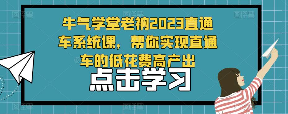 牛气学堂老衲2023直通车系统课，帮你实现直通车的低花费高产出-绝版学习资料库