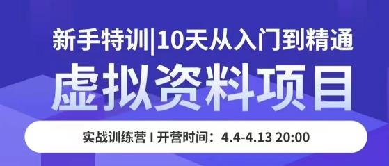 虚拟资料项目新手特训，10天从入门到精通，保姆级实操教学-绝版学习资料库