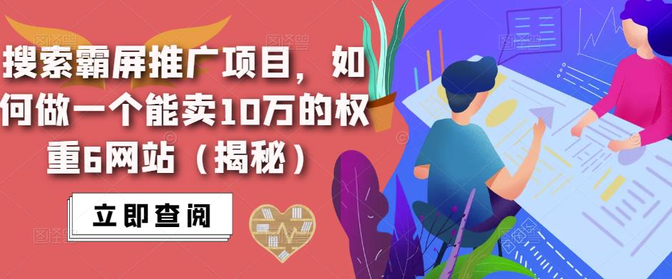 搜索霸屏推广项目，如何做一个能卖10万的权重6网站（揭秘）-绝版学习资料库