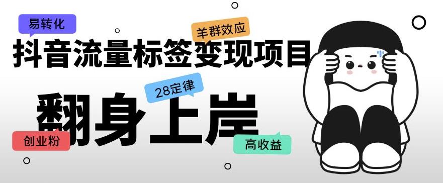 抖音流量标签变现项目，抖音创业粉轻松转化，单价高收益简单-绝版学习资料库