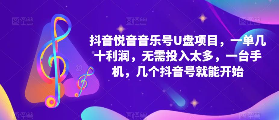 抖音音乐号U盘项目，一单几十利润，无需投入太多，一台手机，几个抖音号就能开始-绝版学习资料库
