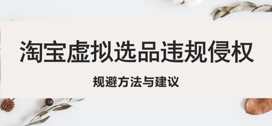 淘宝虚拟违规侵权规避方法与建议，6个部分详细讲解，做虚拟资源必看-绝版学习资料库