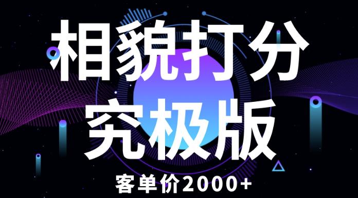 相貌打分究极版，客单价2000+纯新手小白就可操作的项目-绝版学习资料库
