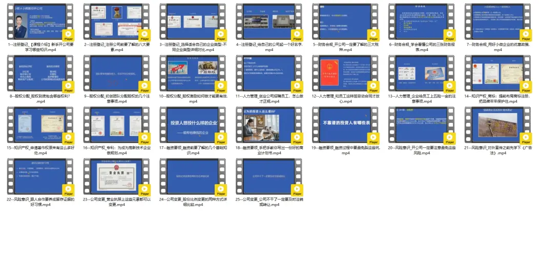 小辉开公司 新手开公司必备知识 版本2 48集 33.9G 多渠道整合版，只有这里最全