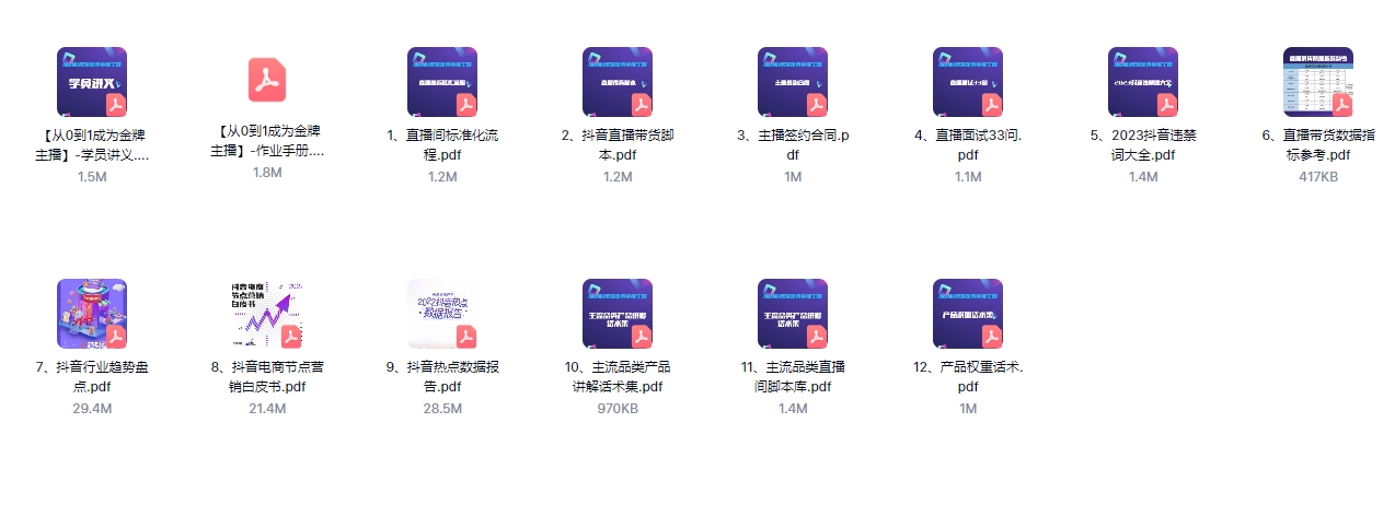 交个朋友（新课）从0-1成为金牌全能主播 全21集+14pdf资料包